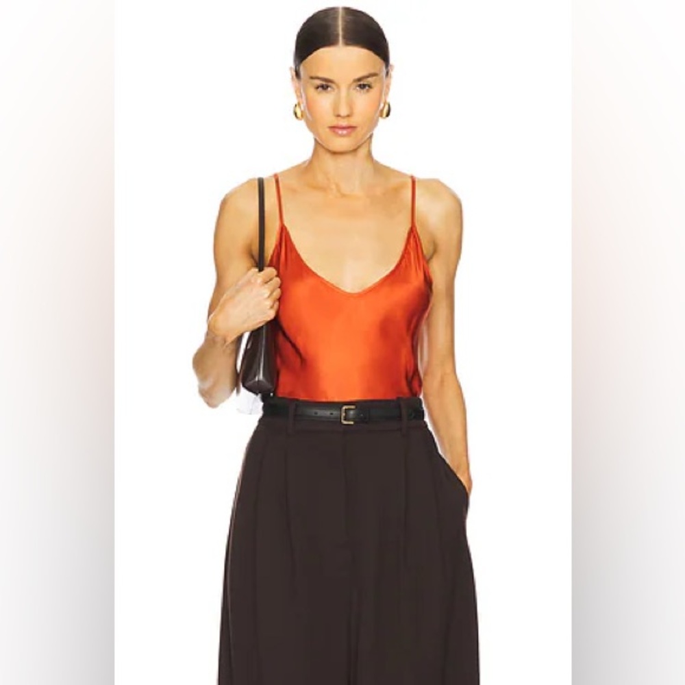 L'AGENCE Lexi Camisole Satin Camisole Orange Top Size Small